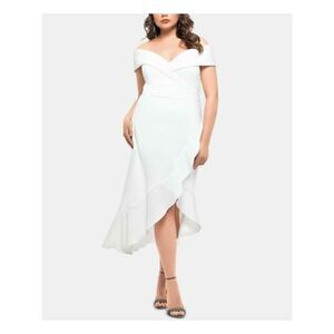 Xscape | Dresses | Nwt Xscape Womens White Scuba Crepe Hem Sleeveless Midi  Dress Plus 22w | Poshmark